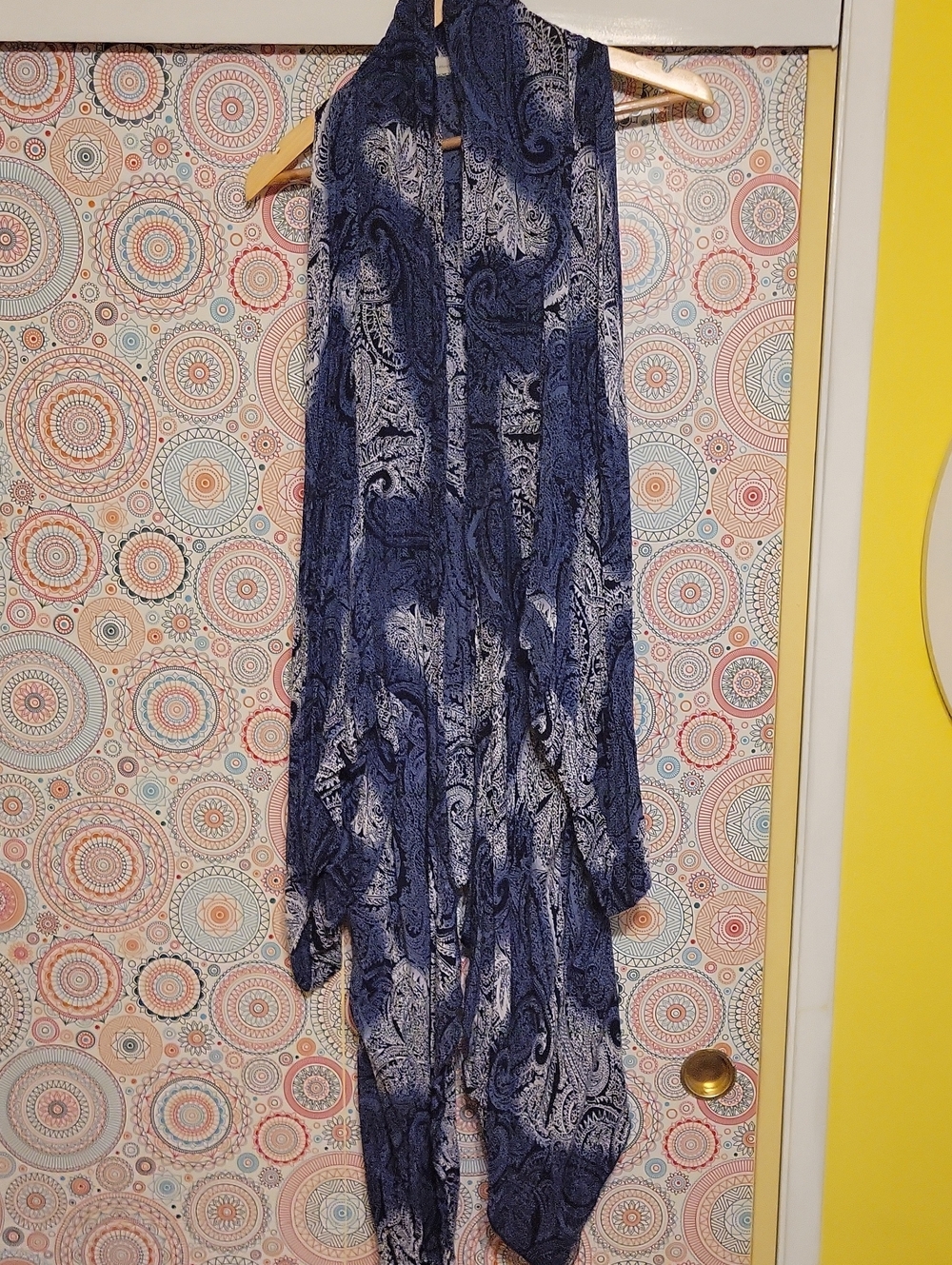 Navy Paisley Wrap Skirt